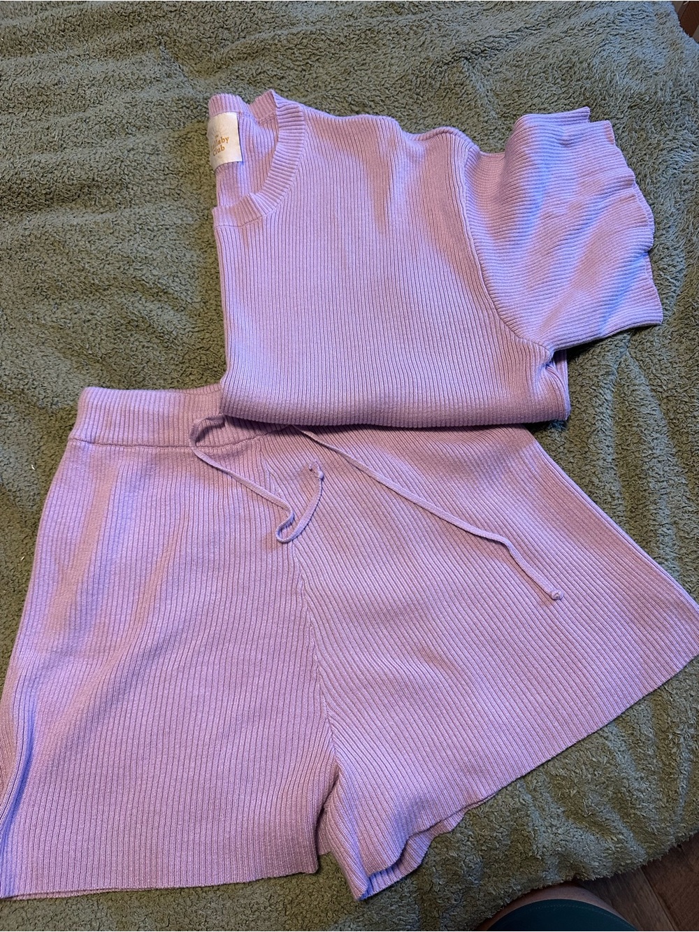 The Lullaby Club Lilac Ribbed Knit Set
